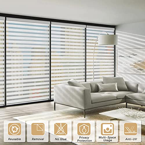 Window Privacy Film Frosted Stripe Window Film