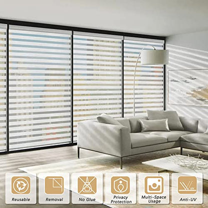 Window Privacy Film Frosted Stripe Window Film