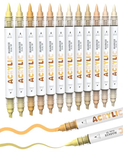 12 Skin Tone Dual Tip Acrylic Paint Markers (12 Count)