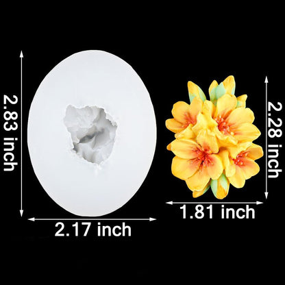 3D Cherry Blossom Candle Mold Scented Candles Flower Silicone Molds for Resin DIY Epoxy Gypsum Crafts Handmade Soap Candle Making Supplies Chocolate Pastry Fondant Cake Decoration Floral Silicone Mold