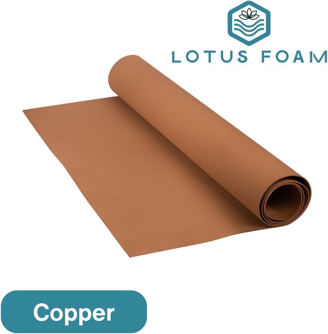 LotusFoam Large 3mm EVA Foam Sheet - 44"x 85" High Density Foam 130 kg/m3 for Cosplay, Costumes, Crafts, Flooring, Outdoor Use - 35 Colors (Copper) - Copper - Crafty Corner