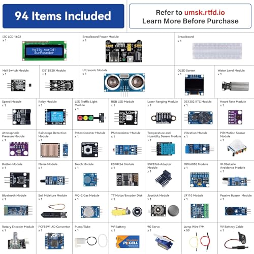 Universal Maker Sensor Kit Compatible with Arduino Mega 2560