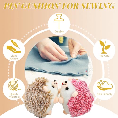 2 Hedgehog Sewing Pincushion with 200 Pieces Sewing Pins Set for Sewing DIY Projects Jewelry Decor Dressmaker (200 Count)