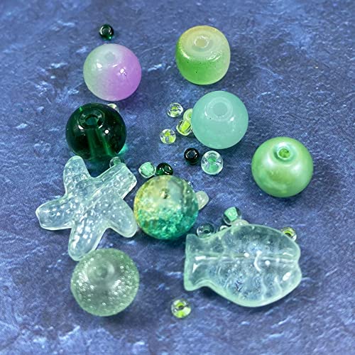 Assorted Glass Resin Beads Multi Size Colors Smooth Cracked Gravel Millet Spacer Beads for Bracelets Necklace Earring DIY Jewelry Making Craft