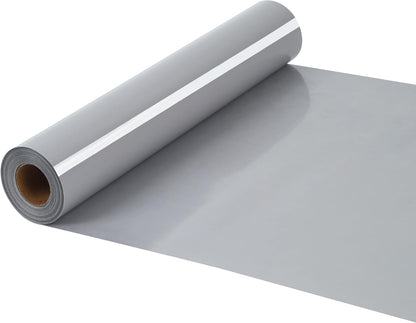 HTV Iron on Vinyl 12Inch by 12ft Roll Heat Transfer Vinyl for T-Shirt HTV Rolls for All Cutter Machine - Easy to Cut & Weed for Heat Transfer Design (12ft, Gray)