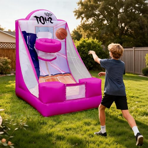 Inflatable Basketball Hoop Carnival Game with Built