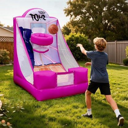 Inflatable Basketball Hoop Carnival Game with Built