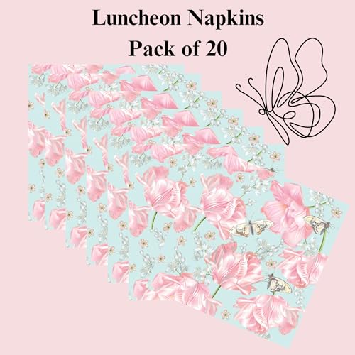 20 ct 13x13 Flowers Paper Luncheon Decoupage Napkins (20 Count)