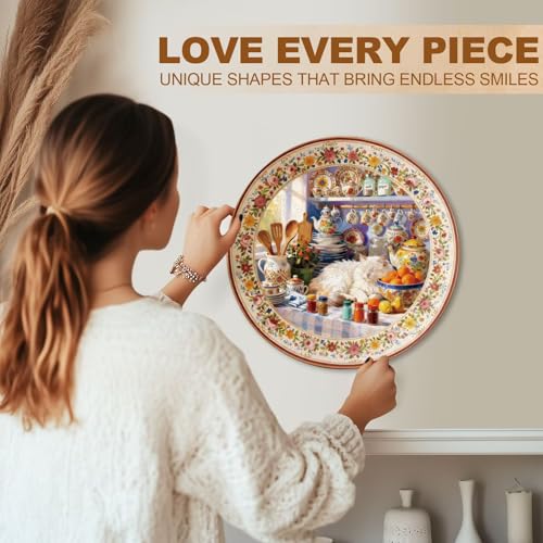 Sunlit Cat Kitchen Puzzles Adults Gifts Wooden 100 Pieces 8.5 * 8.5in (100 Count)