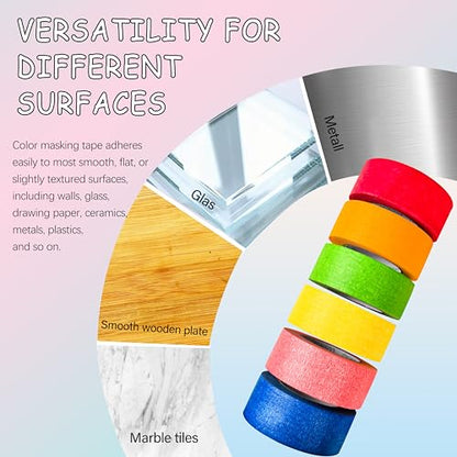 Colored Masking Tape 1.88 inches x 60 Yards (1080 Foot)