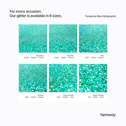 Resin Glitter Turquoise Blue Holographic 100g Super Chunky (3.5 Ounce)