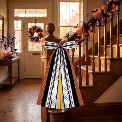 Large Halloween Ribbon Bow for Wreath