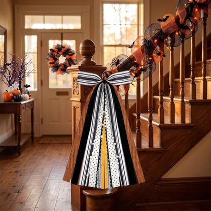 Large Halloween Ribbon Bow for Wreath