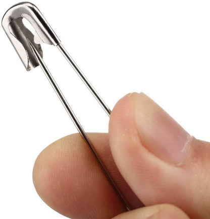 vrupin 100Pcs-3inch Stainless Steel Safety Pins,Safety Pins Bulk Metal Silver Sewing Pins Clothing Clips Tool 75mm Decorative Safety pins