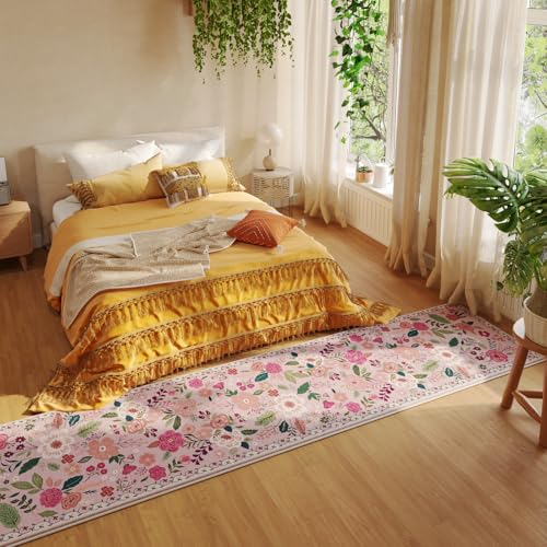 Runners for Hallways Kitchen Runner Rug Non Slip 2'x 10' Long Washable Rugs with Rubber Backing Soft Floral Carpet Runner for Hallways