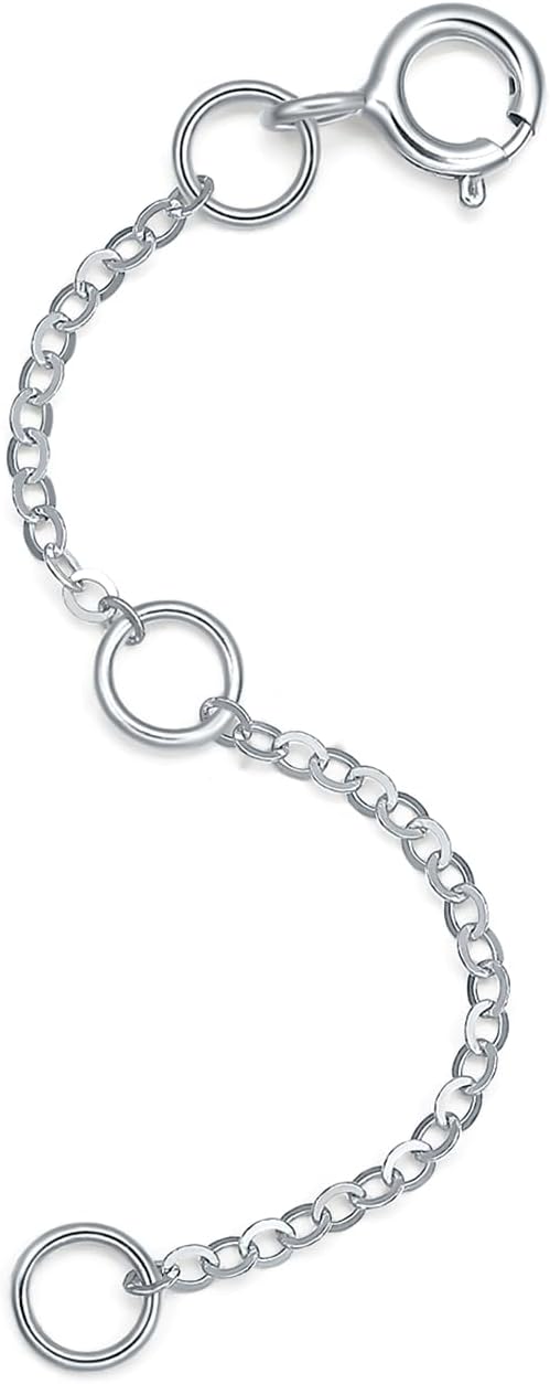 ZHOU LIU FU 18K/750 Real White Gold Extender for Necklace Bracelet Anklet Extenders for Jewelry Gold Extension for Women Men Durable Adjustable Chain Accessories 1.97Inch/5cm C218901