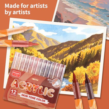 kander Guangna Acrylic Paint Markers 12 Colors (12 Count)