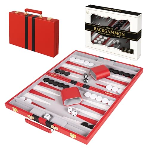Premium Backgammon 15" Medium Red