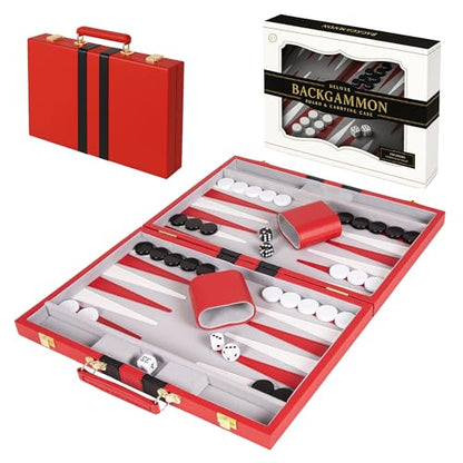Premium Backgammon 15" Medium Red