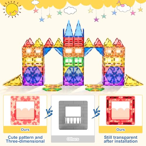60 PCS Magnetic Building Tiles Kids Toys STEM Magnetic Blocks Sensory Toys