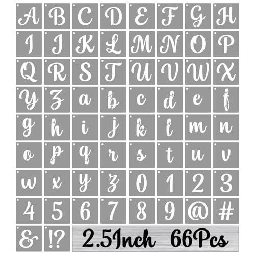 2.5 Inch Alphabet Letter Stencils for Painting (66 Count)