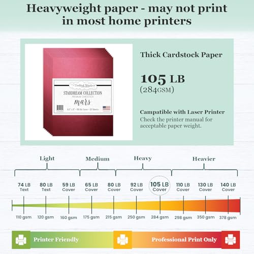 Cardstock Warehouse Stardream Mars Red Cardstock Paper (25 Count)