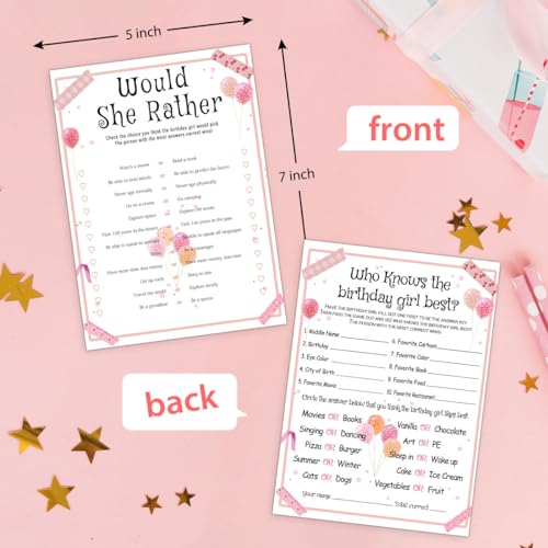 Birthday Party Games Set for Girls (20 Count)