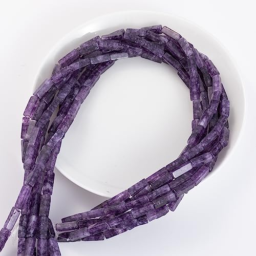 Natural Amethyst Rectangle Tube Beads 4x13mm 38cm (28 Count)