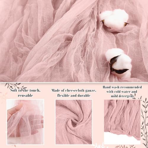 Halloween Cheese Cloth 35.43 x 393.7 Inch Pink Cheesecloth Roll for Crafts Large Cotton Muslin Gauze Fabric for Halloween Outdoor & Indoor Spooky Decoration
