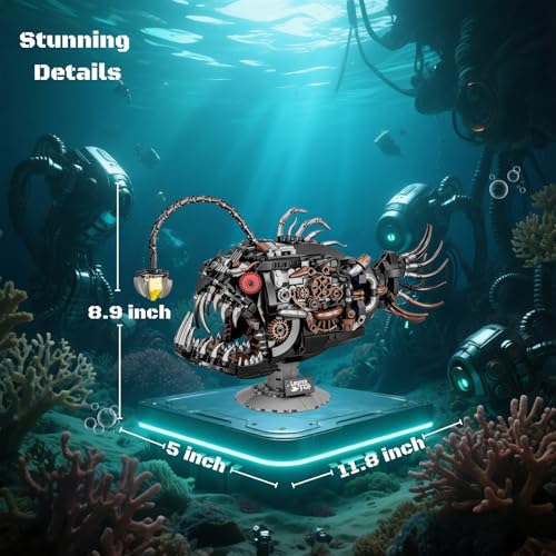 Mechanical Angler Fish Building Block Set (1038 Count)