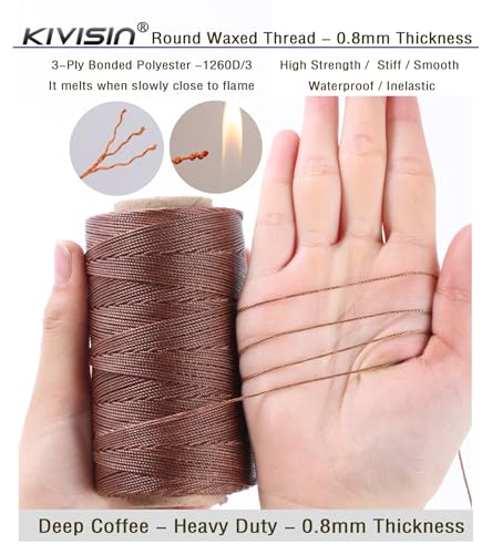 Bonded 0.8mm Round Waxed Polyester Cord (588 Foot)
