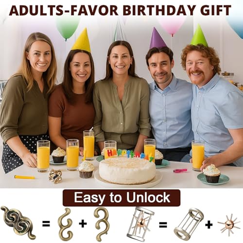 9 Pcs Metal Brain Teasers 3D Steel Puzzle Set (9 Count)