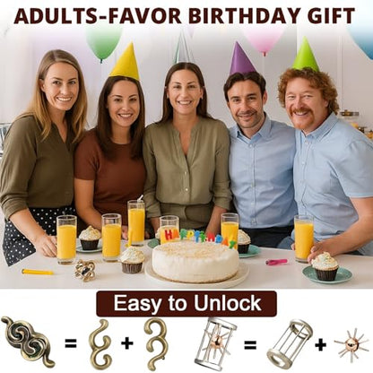 9 Pcs Metal Brain Teasers 3D Steel Puzzle Set (9 Count)