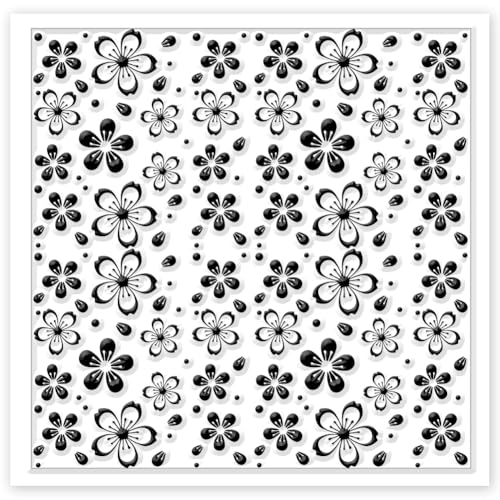 Cherry Blossoms Polymer Clay Texture Sheets Flowers Texture Silicone Clay Texture Stamp Clay Modeling Pattern Pad Texture Sheets for Earrings Jewelry Making