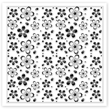 Cherry Blossoms Polymer Clay Texture Sheets Flowers Texture Silicone Clay Texture Stamp Clay Modeling Pattern Pad Texture Sheets for Earrings Jewelry Making