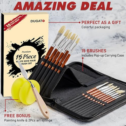 Paint Brush Set 15 pc with Pop (15 Count)