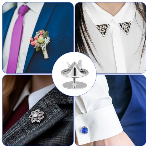 50 Pairs Silver Metal Pin Backs