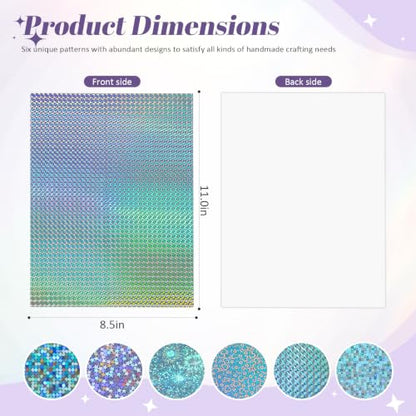 24 Sheets Holographic Cardstock 8.5 x 11 Inch (24 Count)