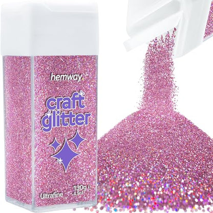 Craft Glitter Shaker Pink Holographic 130g Ultrafine (4.6 Ounce)