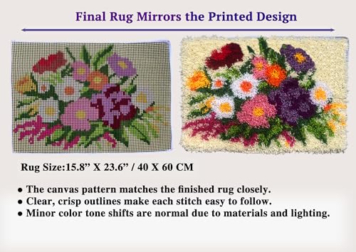 Blooming Garden Latch Hook Rug Kit for Adults