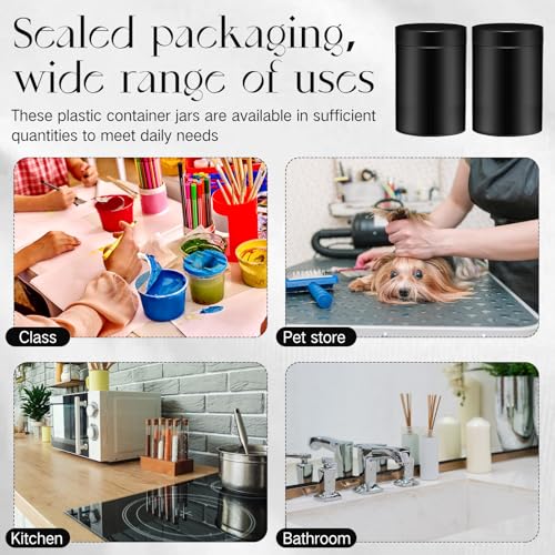 12 Pack 10 oz Plastic Container Jars with Lids Round Clear Travel Cosmetic Container Slime Jar for Toiletries (12 Count)