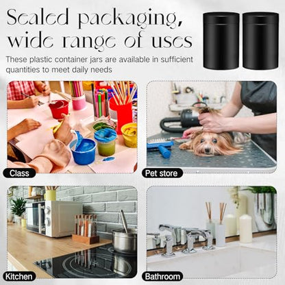 12 Pack 10 oz Plastic Container Jars with Lids Round Clear Travel Cosmetic Container Slime Jar for Toiletries (12 Count)