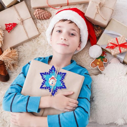 18 Pack DIY Snowflakes Craft Kit for Kids Make You Own Snowflake Foam Sticker Ornament DIY Christmas Arts and Crafts for Chirstmas Party Supplies Winter Christmas Tree Decoration (18 Count)