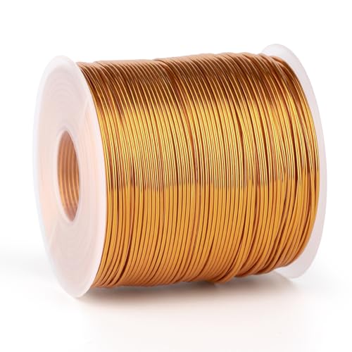 328FT 18 Gauge Bendable Dark Gold Aluminum Wire for Craft Jewelry Making (328 Foot)