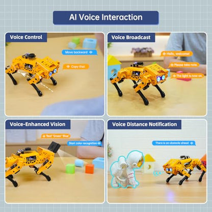 MechDog Robot Dog for Arduino Python Scratch microbit Starter Robot Kit AI Vision Voice Interaction
