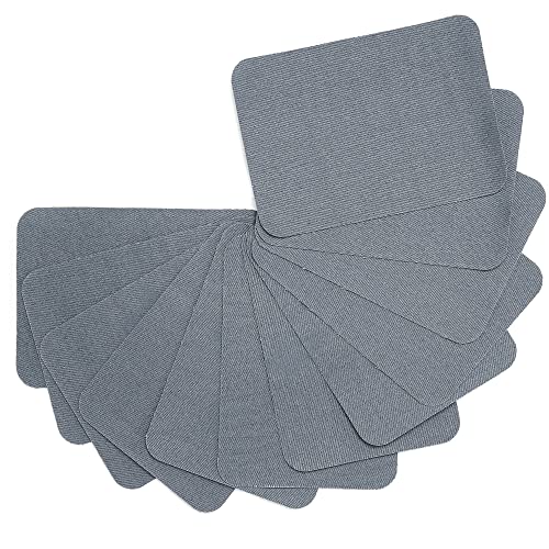 12PCS Fabric Iron on Patches Inside & Outside Strong Glue 100% Cotton Repair Patch for Clothes Pants Mending and Decorating (12 Count)