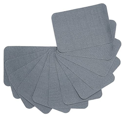 12PCS Fabric Iron on Patches Inside & Outside Strong Glue 100% Cotton Repair Patch for Clothes Pants Mending and Decorating (12 Count)