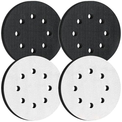 4 Pcs 5 Inch Foam Sponge Sanding Pads 8 Hole Hook and Loop Interface Pads for Random Orbital Sander (4 Count)