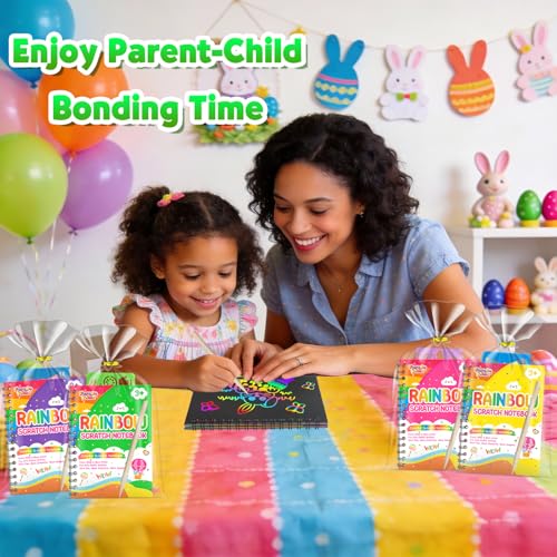 48 Pack Rainbow Scratch Notebook Art Party Favors for Kids (48 Count)