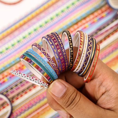 50 Rolls Skinny Washi Tape Set 3mm Wide (50 Count)